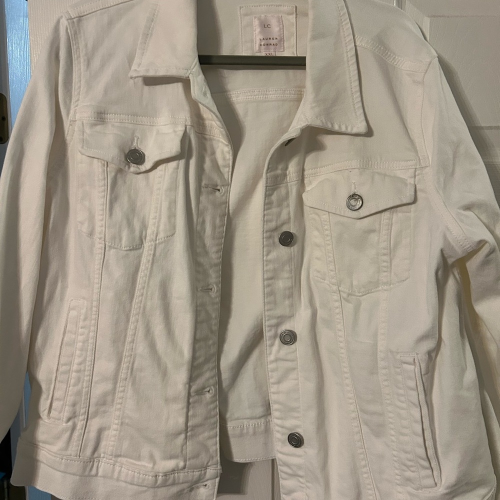 LC Lauren Conrad Off-White Jean Jacket